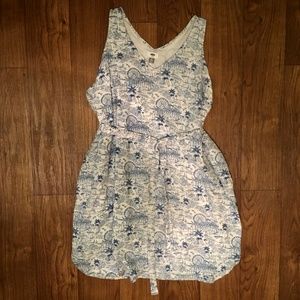 Beach Pier Print Plus Size Linen Blend Dress NWOT